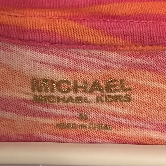 Michael Kors pink & coral zebra print T-shirt, size M - Picture 2 of 7